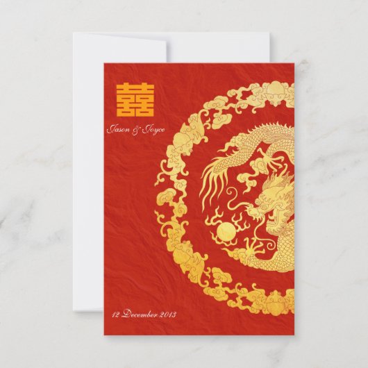 金龍クラシックダブルハピネス結婚式出欠確認 出欠カード (正面)