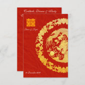 金龍クラシックダブルハピネス結婚式出欠確認 出欠カード (正面/裏面)