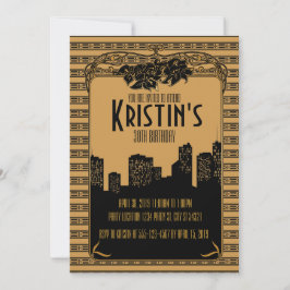 金20年代アールデコのパーティの招待状 招待状