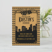 金20年代アールデコのパーティの招待状 招待状 (スタンド正面)