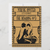 金20年代アールデコのパーティの招待状 招待状 (裏面)