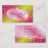 金311物惜しみしないピンクの大皿|はばら色の茎を占います 名刺 (正面/裏面)
