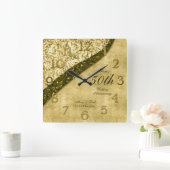 金50周年記念結婚記念 スクエア壁時計 (ホーム)