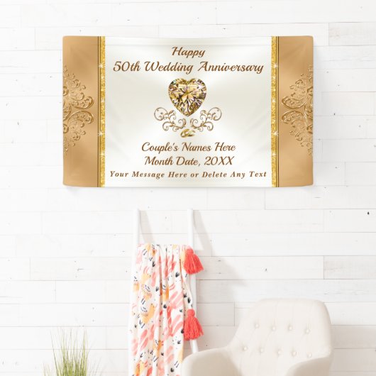 金（きん）の記念日飾り付け50周年 横断幕 (インサイチュ)