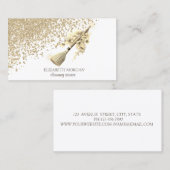 金 ダイヤモンド ほうき 花 メイド 掃除 家 名刺 (正面/裏面)