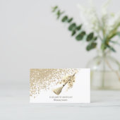 金 ダイヤモンド ほうき 花 メイド 掃除 家 名刺 (スタンド正面)