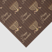 金（ユダヤ教）メノラーの幸せなハヌカーの縦ストライプ 薄葉紙 (詳細)