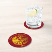 金(占星術の)十二宮図の2017年のオンドリ年の紙のコースター ラウンドペーパーコースター (インサイチュ)