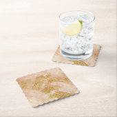 金*~*粗かった赤面のピンクの金ゴールドのグリッター ペーパーコースター (インサイチュ)