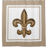 金（紋章の）フラ・ダ・リのカスタム シャワーカーテン (正面)