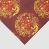 金 赤 ドラゴン フェニックス 中華 結婚 記念品 薄葉紙 (詳細)