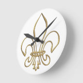 金"3D"アヤメ ラウンド壁時計 (傾斜)