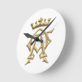 金"3D"初めと終わりw/Crownの記号 ラウンド壁時計 (傾斜)