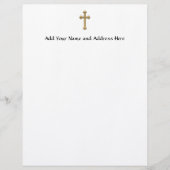 金"3D"十字2 レターヘッド (正面)