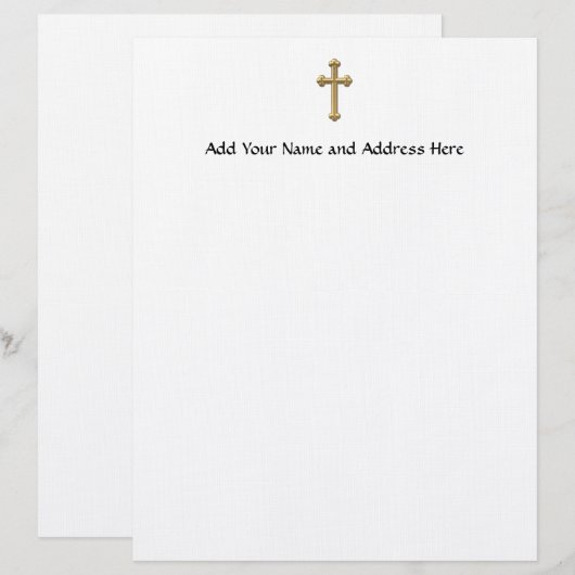 金"3D"十字2 レターヘッド (正面/裏面)