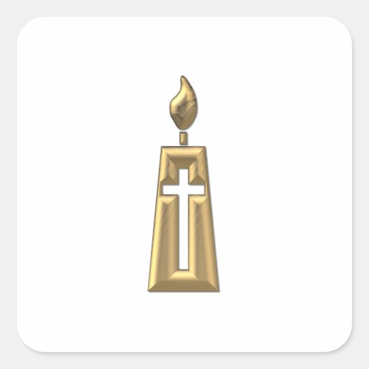 金"3D"蝋燭 スクエアシール (正面)