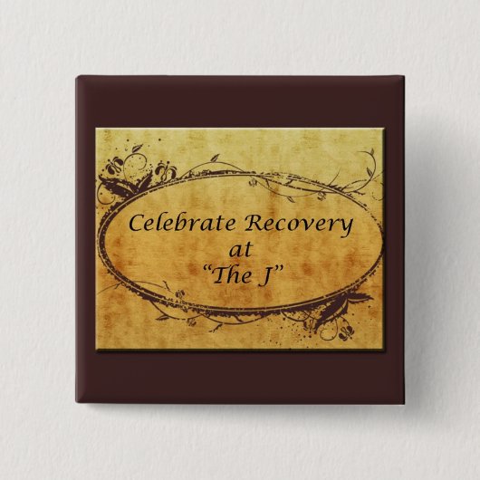 金- JのCR -正方形ボタン 缶バッジ (正面)