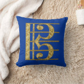 金ALTOクレフ、音符記号 クッション (ブランケット)