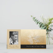 金Asphodelフレームの写真の悔やみや弔慰は2感謝していしています サンキューカード (スタンド正面)