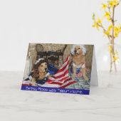 金Betsy Rossはのための旗を7月第4縫います カード (黄色い花)