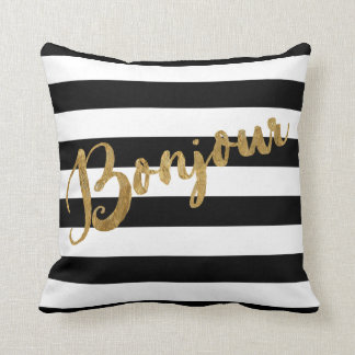 金Bonjourは縞で飾ります クッション