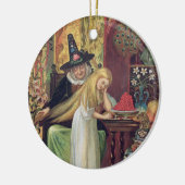 金cのゲルダの毛をとかしている古い魔法使い セラミックオーナメント (左)