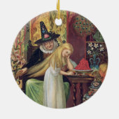 金cのゲルダの毛をとかしている古い魔法使い セラミックオーナメント (裏面)