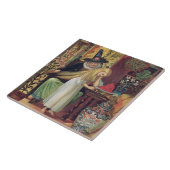 金cのゲルダの毛をとかしている古い魔法使い タイル (側面)