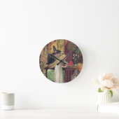 金cのゲルダの毛をとかしている古い魔法使い ラウンド壁時計 (ホーム)