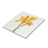 金Cannaの花の水彩画の絵画 タイル (側面)