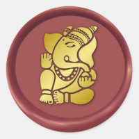 金Ganeshaのワックスのシールのデザイン