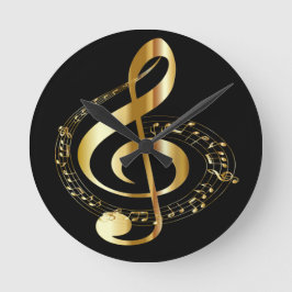 金Gclefの柱時計 ラウンド壁時計