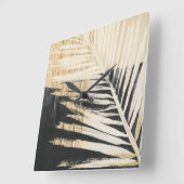 金Raffia -やし葉状体 スクエア壁時計 (傾斜)