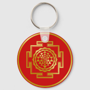 金Shree Yantra キーホルダー