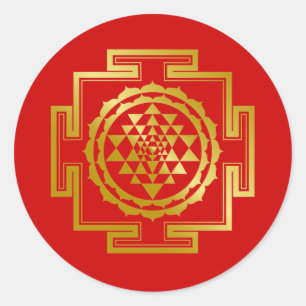 金Shree Yantra ラウンドシール
