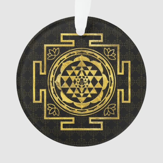 金Sri Yantra/Sriのチャクラ オーナメント (正面)