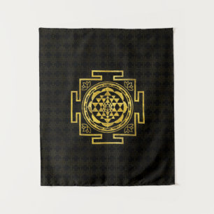 金Sri Yantra/Sriのチャクラ タペストリー