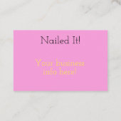 釘付けだ！サロン 名刺 (裏面)