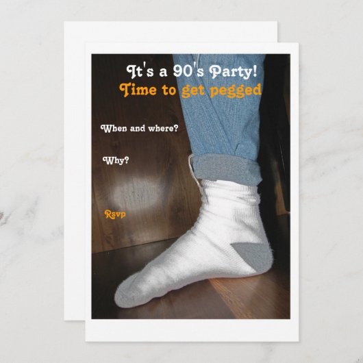釘付けにされた90年代のパーティー 招待状 (正面/裏面)