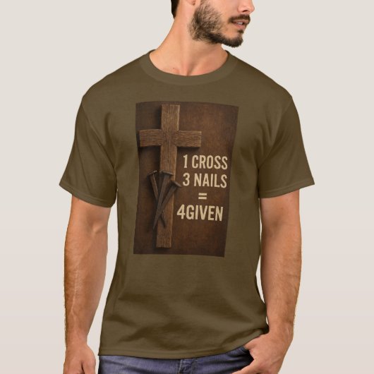「釘付けにした」クリスチャンTシャツ Tシャツ (正面)