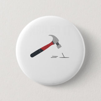 釘付けイットおもしろいハンマーと爪、 ネイル – 木工品。 缶バッジ