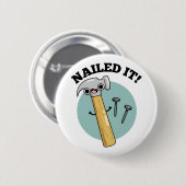 釘付けイットハおもしろいンマー爪、 ネイルプン 缶バッジ (正面&裏面)