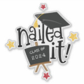 釘付けItファンキー文字キャップ2024卒業 シール (正面)