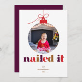 釘付けItフォトオーナメントホリデーカード シーズンカード (正面/裏面)