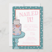 釘付けItベーキングケーキ飾ー誕生日 招待状 (正面)