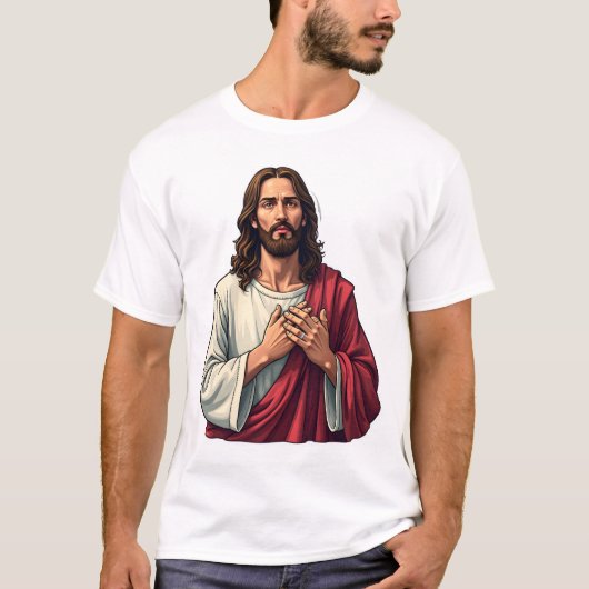 釘跡のイエス ビンテージ信仰の彫刻Tシャツ 2 Tシャツ (正面)