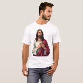 釘跡のイエス ビンテージ信仰の彫刻Tシャツ 2 Tシャツ (正面フル)