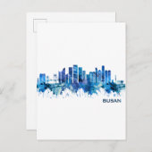 釜山韓国スカイラインブルー インビテーションポストカード (正面/裏面)