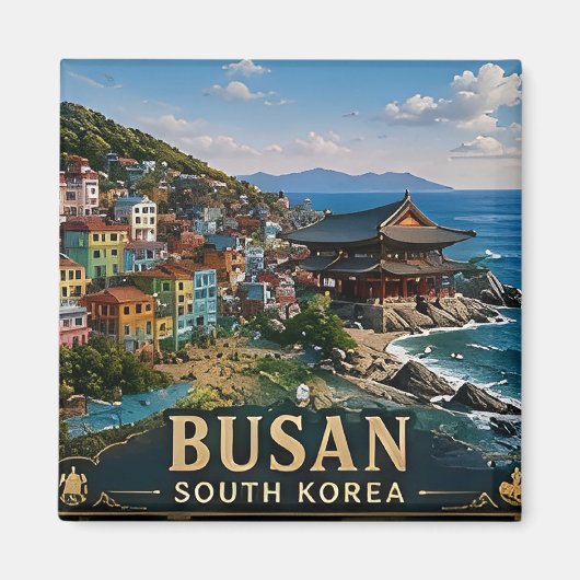 🧲 釜山韓国旅行の思い出 トラベラーのための マグネット (正面)