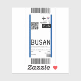 釜山(PUS)への搭乗券 シール